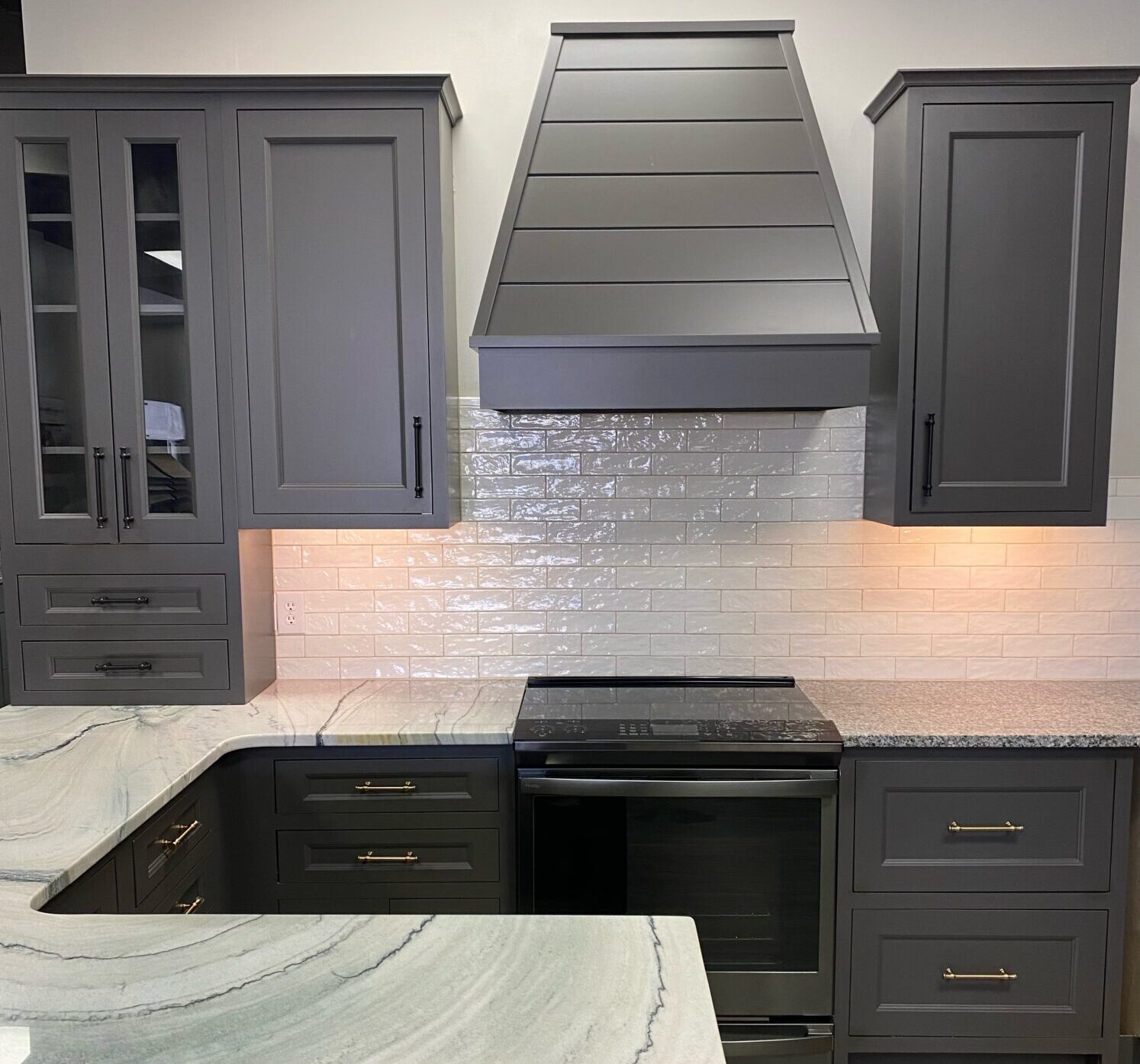 Gray showroom kitchen in Bel Air MD