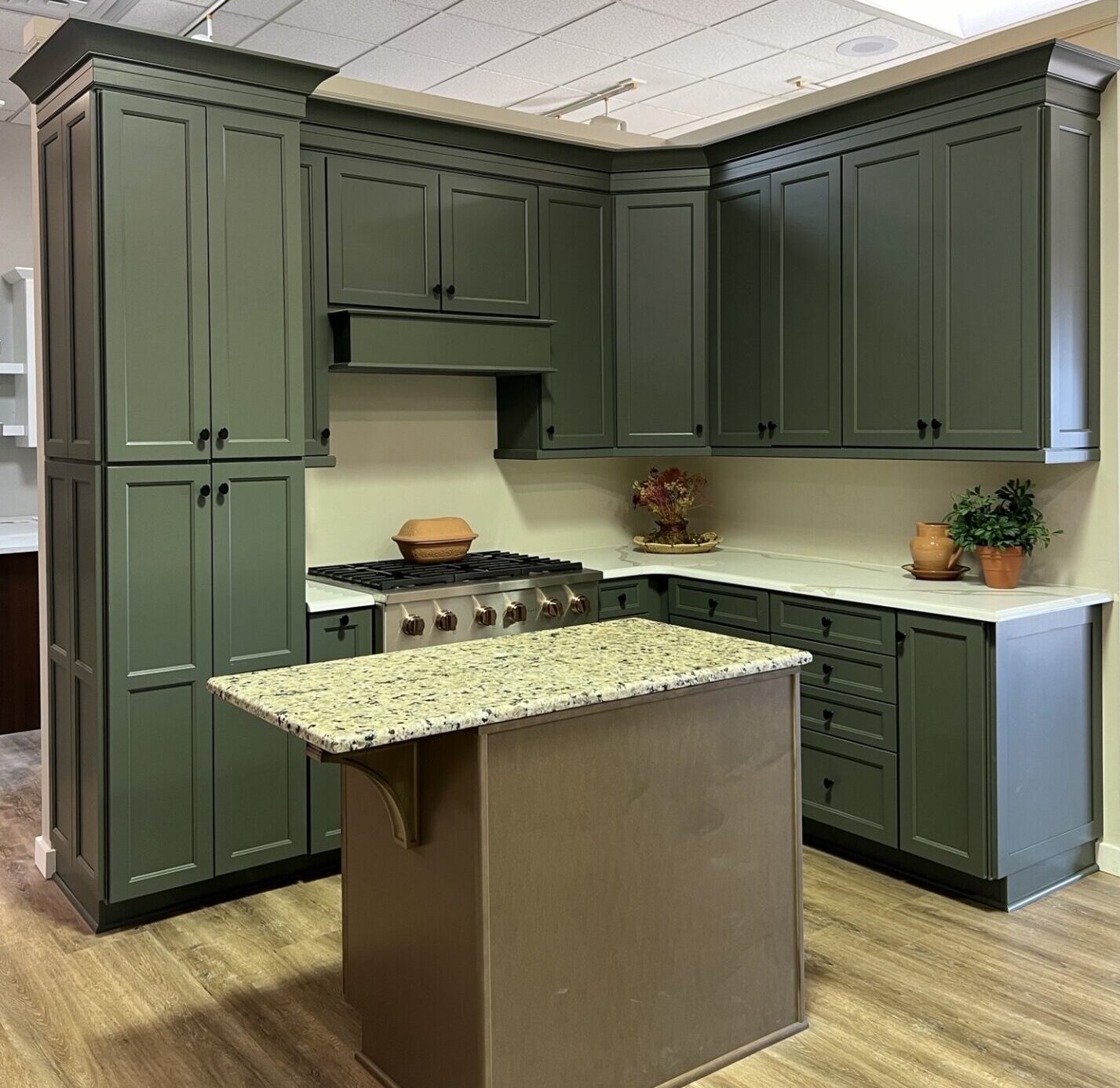 BKT Wilmington De Showroom modern sage green kitchen