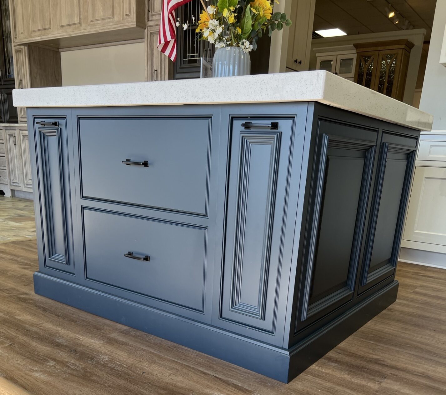 BKT Wilmington De Showroom blue island counter