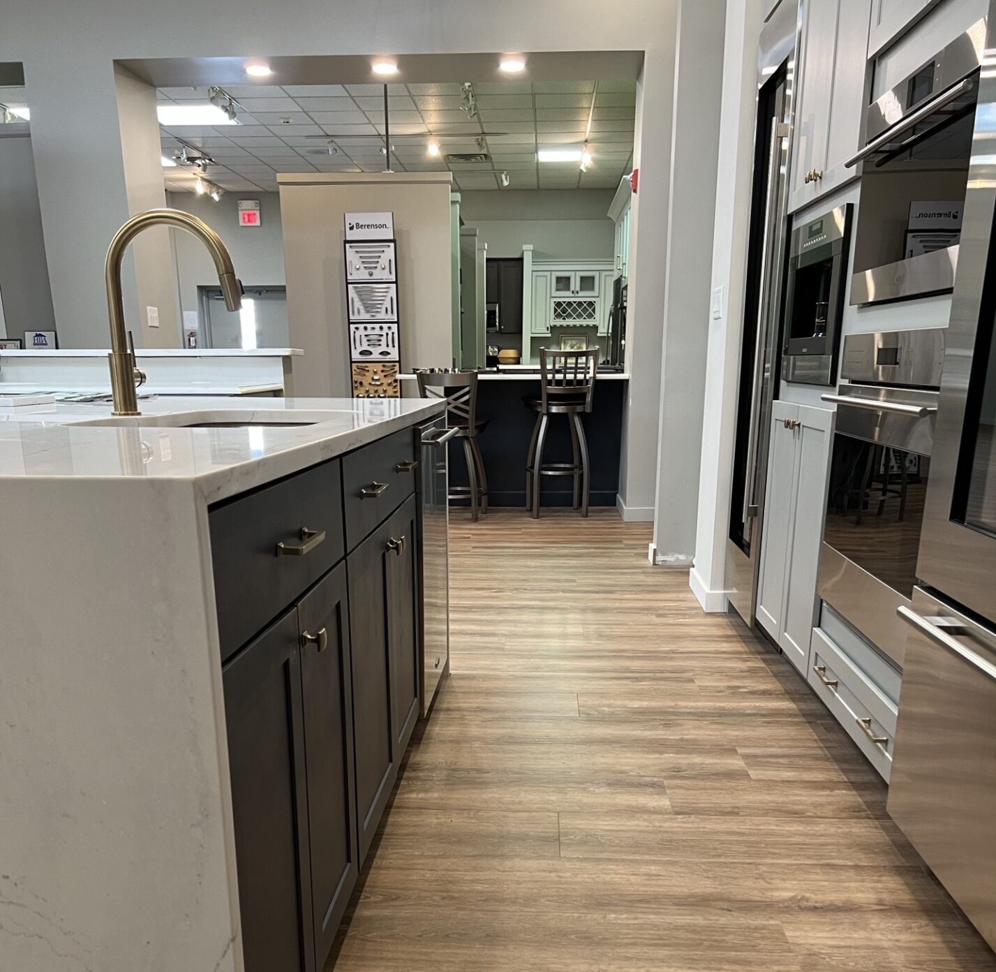 BKT Wilmington De Showroom white and gray kitchen